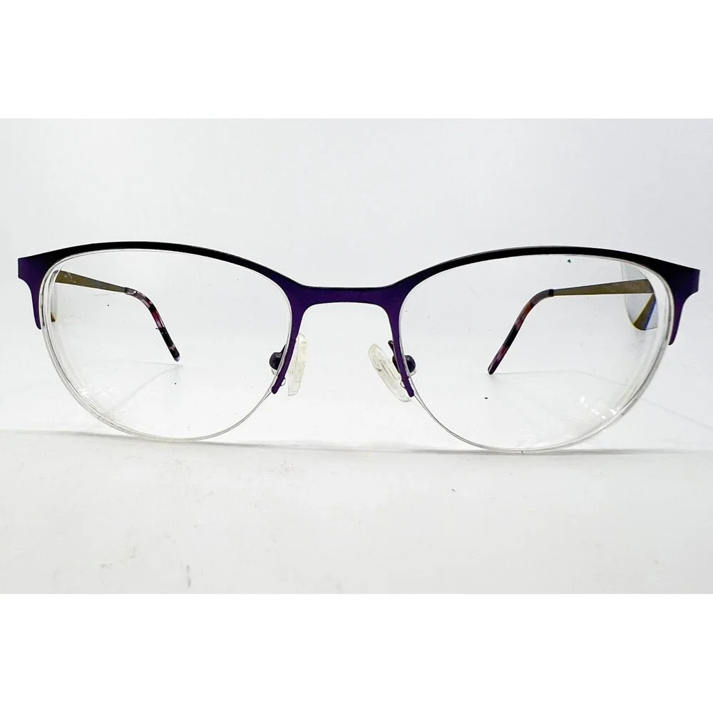 Alice & Frank Eyeglasses Womens Purple AF807 Half Rim Cat Eye 49-19-140